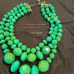 Kate Spade York Give It A Swirl Faceted Bead 3 Triple Strand Vintage Necklace